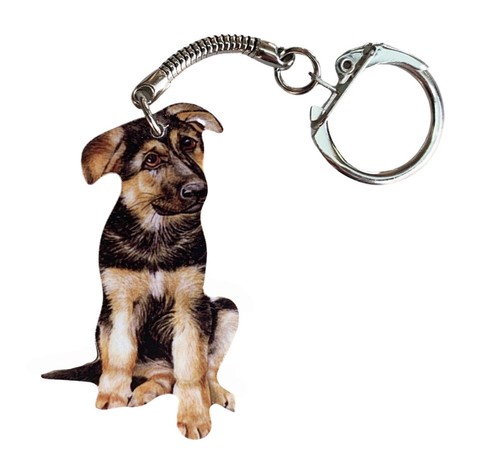 German shepherd puppy keyring - shepherd,